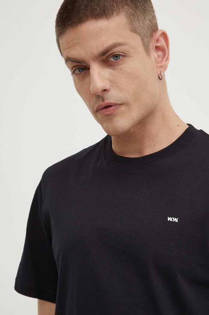 Bavlněné tričko Wood Wood Essential Sami Classic T-shirt černá 20005711.2491