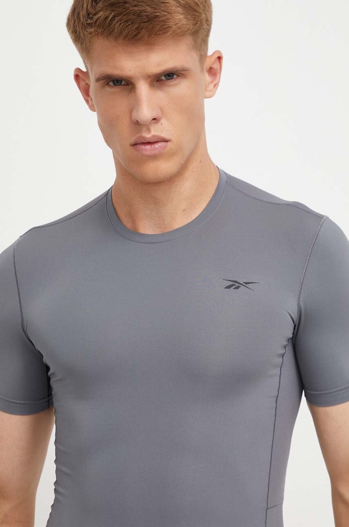 Tréninkové tričko Reebok slim šedá 100070866