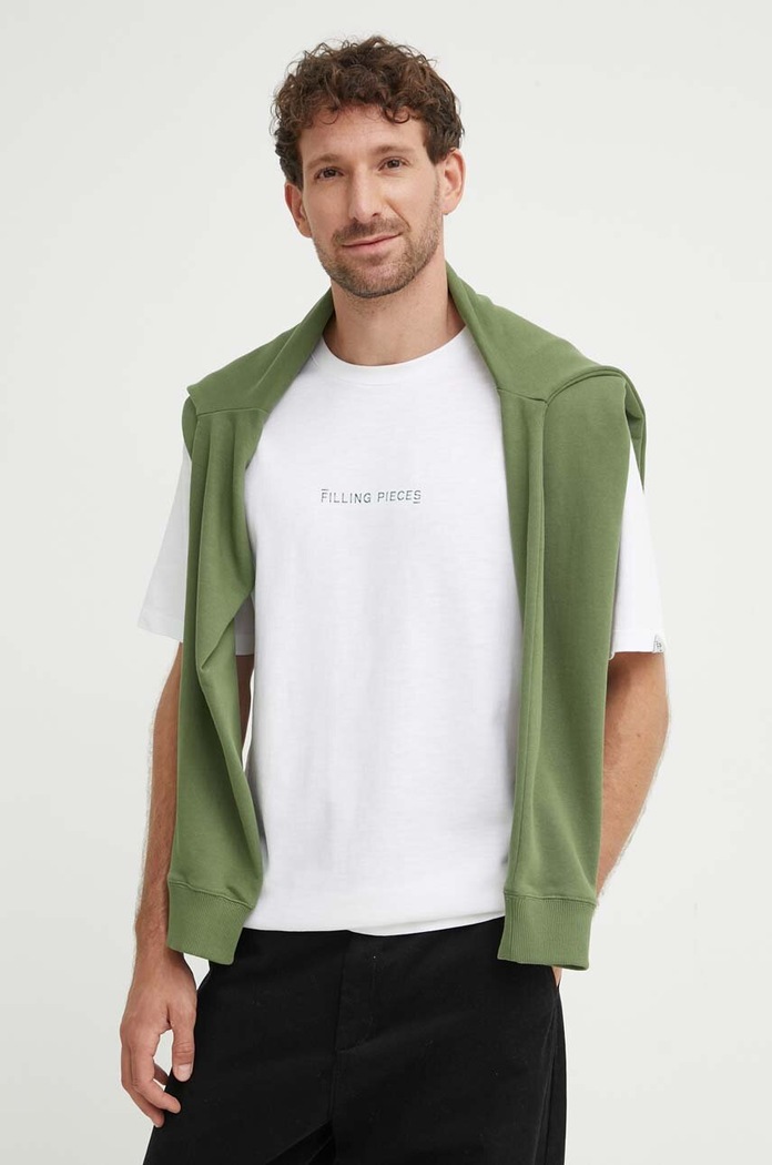 Bavlněné tričko Filling Pieces Carabiner bílá 74417051901