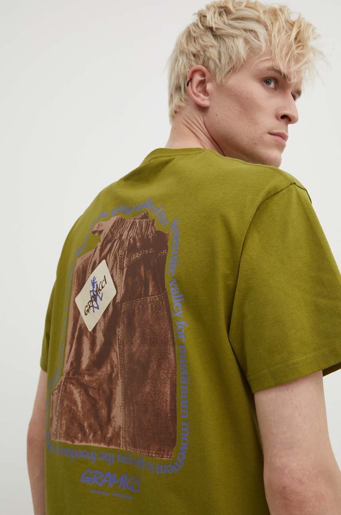 Gramicci t-shirt bawełniany Og Gadget Pant Tee nadruk zielony G3FU.T066