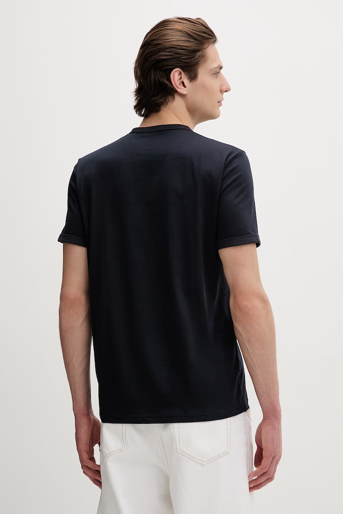 Oblačila Bombažna kratka majica Fred Perry M3519.608 mornarsko modra