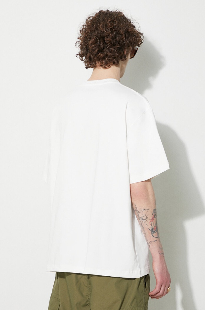 Clothing PLEASURES cotton t-shirt Drag Heavyweight Shirt P23W034.WHITE white