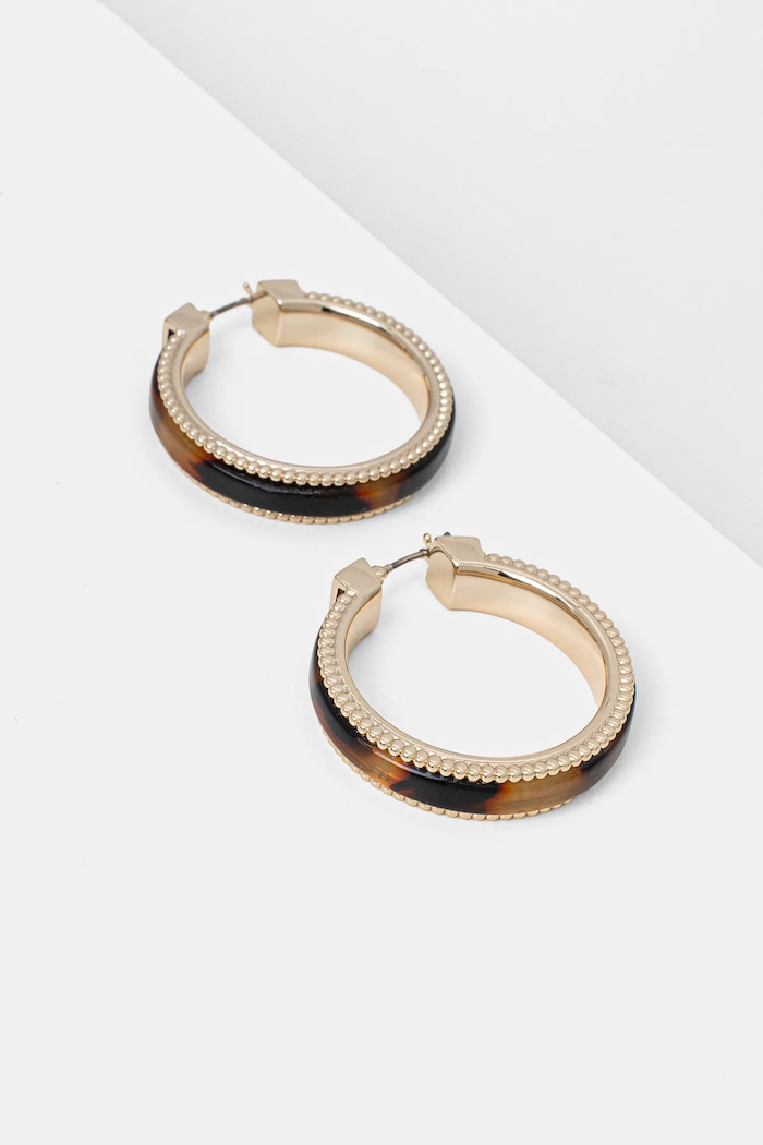 Náušnice Lauren Ralph Lauren PE 35MM TORT HOOP zlatá 14G00876
