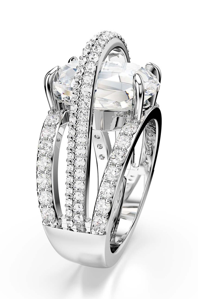 Doplnky Prsteň Swarovski HYPERBOLA 5698476 strieborná