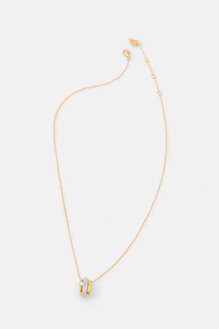 Stříbrný náhrdelník Guess stříbro zlatá JSBN04.504JW