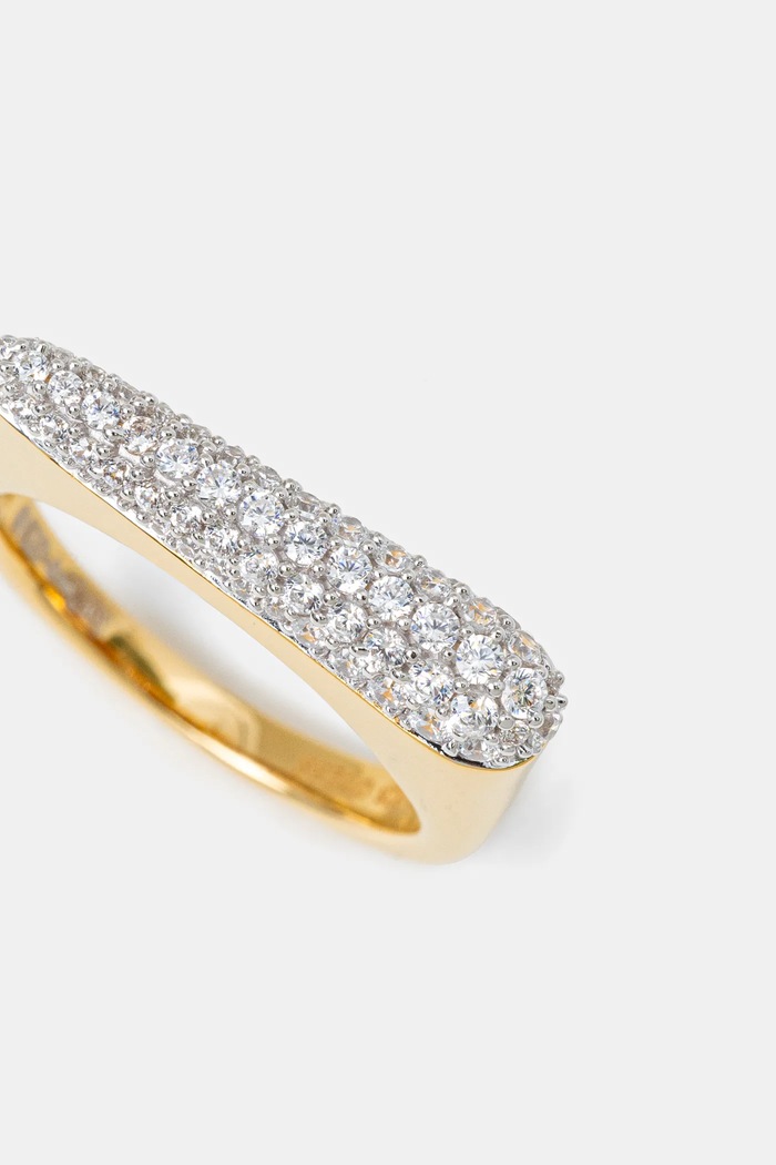 Stříbrný prsten Guess JSBR04.500JW zlatá AW24