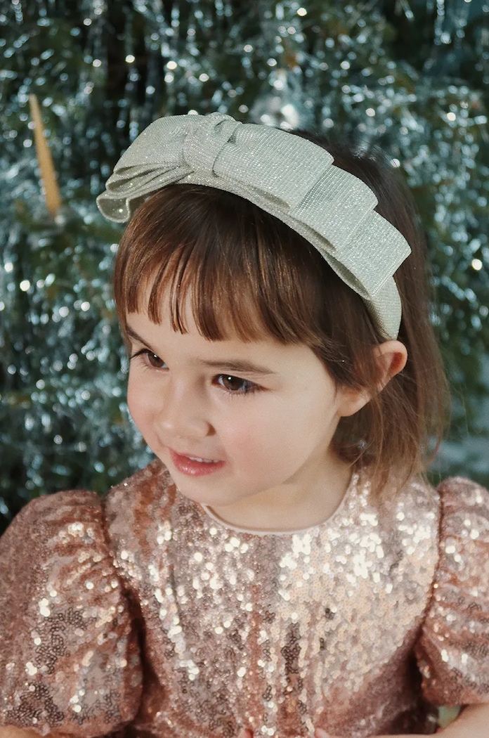 Dječja traka za kosu Konges Sløjd GLITTER BOW HAIRBRACE siva KS101990