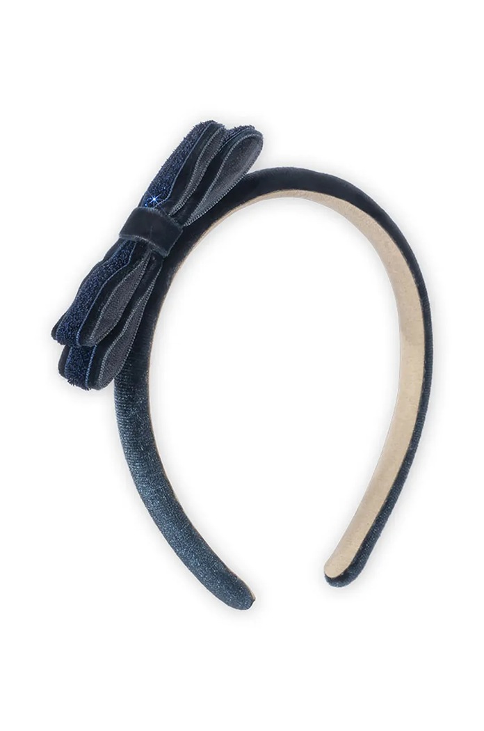 Dječja traka za kosu Konges Sløjd VELVET BOW HAIRBRACE mornarsko plava KS101862