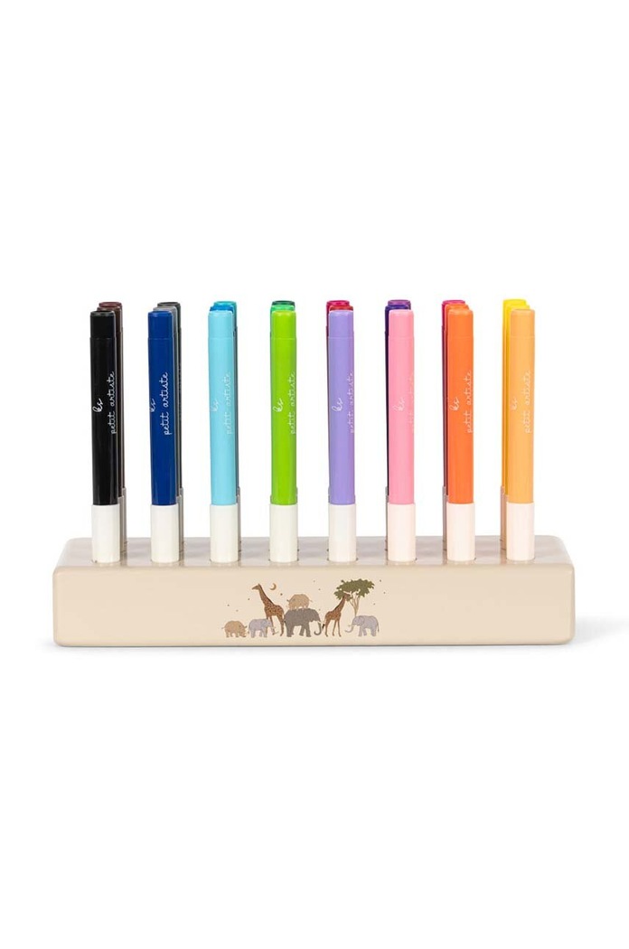 Konges Sløjd Zestaw markerów MARKERS IN WOODEN BLOCK 24 PCS FSC 24-pack KS101597 beżowy AW25