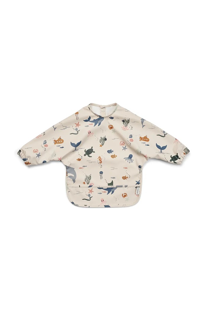 Liewood dětský bryndák Merle Printed Cape Bib béžová LW14782
