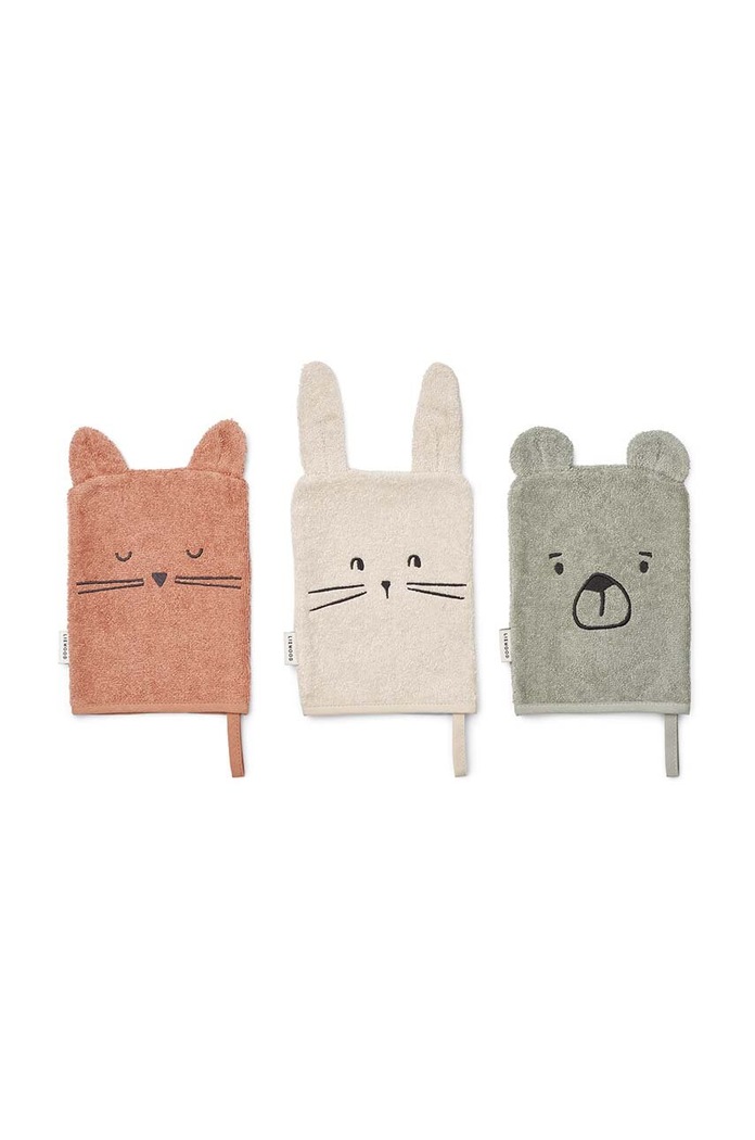 Dětská koupací žínka Liewood Sylvester Classic Washcloth 3-Pack 3-pack 3-pack béžová LW19628