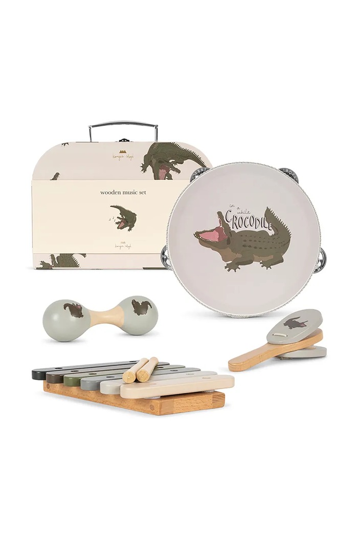 Sada hudebních nástrojů Konges Sløjd WOODEN MUSIC SETS FSC Kojenecký výrobek zelená KS102148