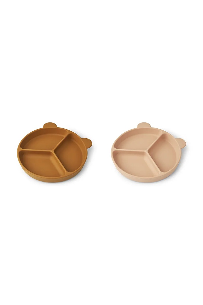 Σετ πιάτων Liewood Stacy Divider Suction Plate 2-Pack 2-pack 2-pack κίτρινο LW15122
