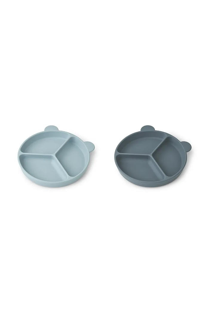 Σετ πιάτων Liewood Stacy Divider Suction Plate 2-Pack 2-pack 2-pack μπλε LW15122