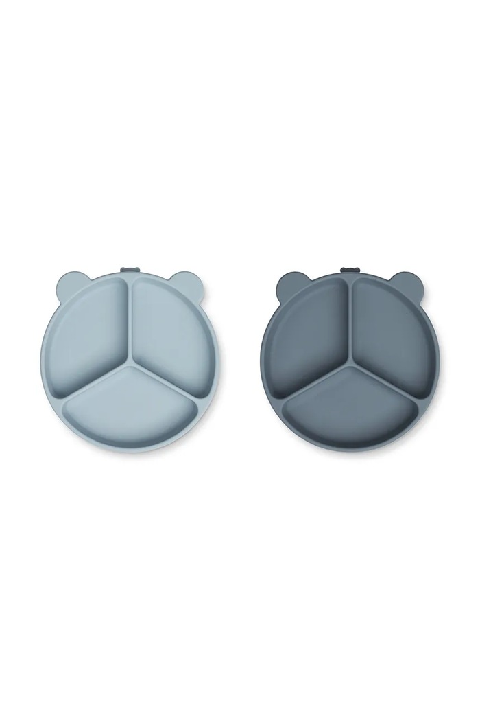 Κοριτσίστικα Σετ πιάτων Liewood Stacy Divider Suction Plate 2-Pack 2-pack LW15122 μπλε