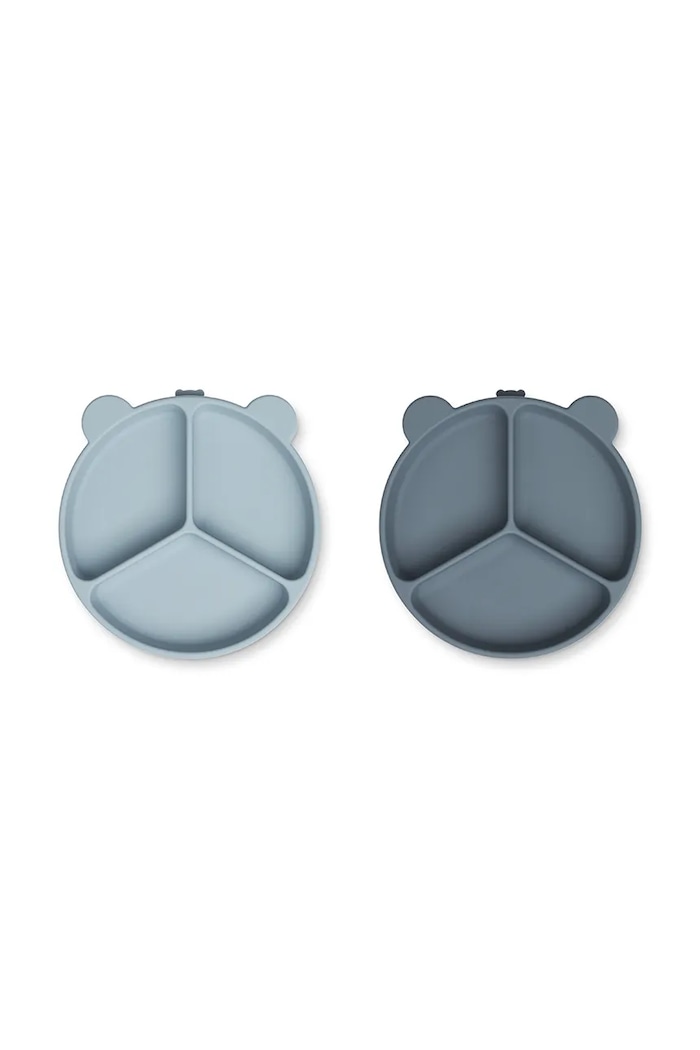 Κοριτσίστικα Σετ πιάτων Liewood Stacy Divider Suction Plate 2-Pack 2-pack LW15122 μπλε