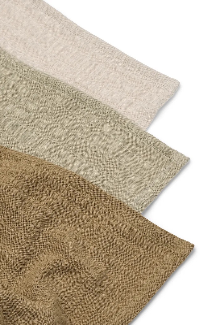 Dětská utěrka Liewood Lewis Muslin Cloth 3-pack LW20209 hnědá AW24