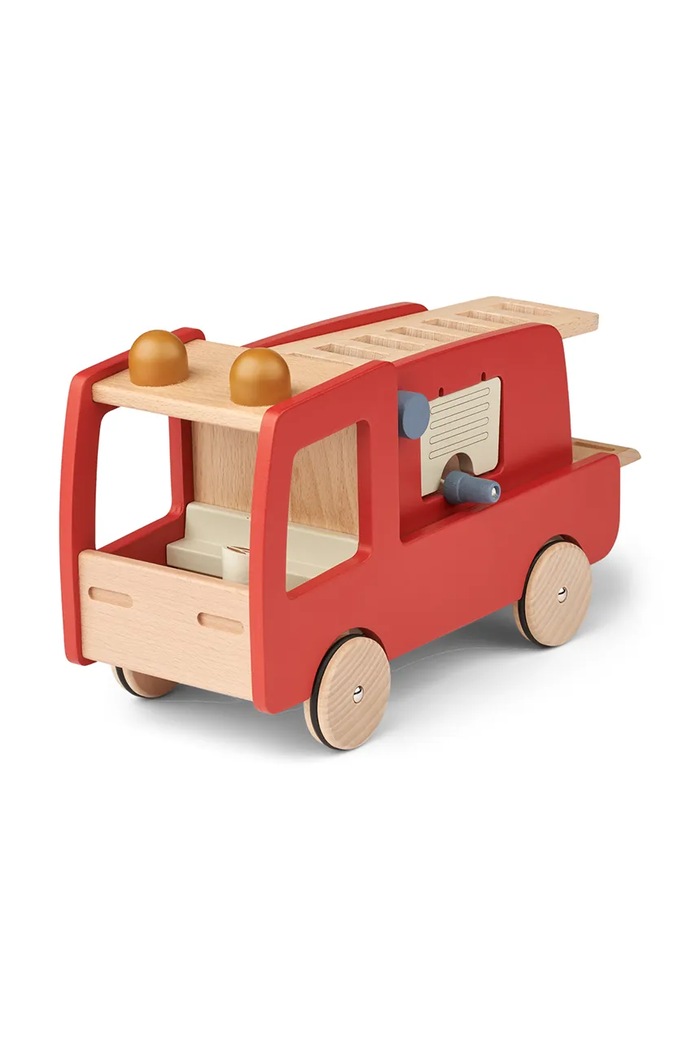 Chłopiec Liewood zabawka drewniana dla dzieci Eigil Fire Truck LW20260 czerwony