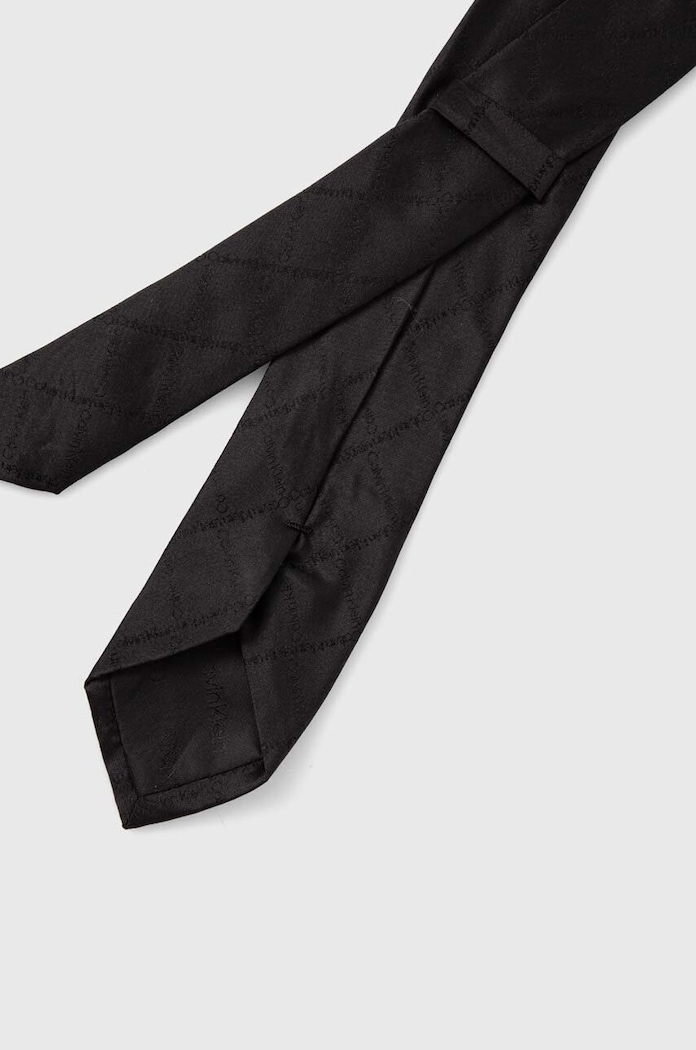 Hodvábna kravata Calvin Klein K10K113145 čierna AW24