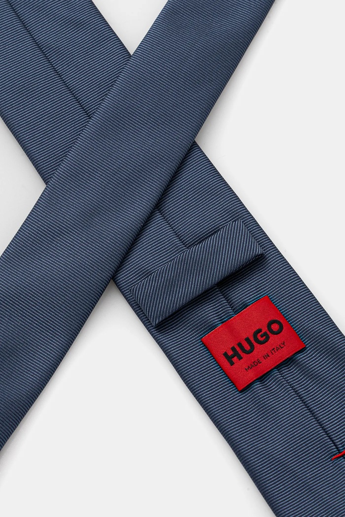 Γραβάτα με προσθήκη μεταξιού HUGO Bashinah 50520644 μπλε SS26