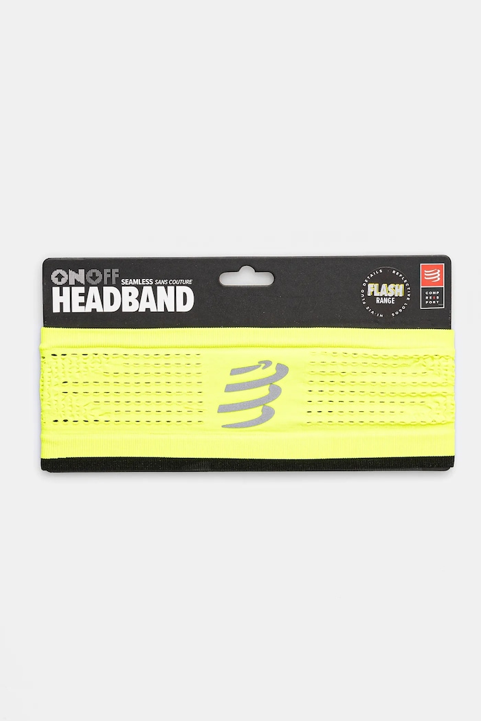 Compressport bentita pentru cap On/Off Flash Fluo XBNU177 verde AW24