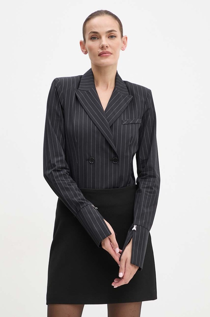 Patrizia Pepe body bawełniane wzorzyste czarny 8C0714.A456