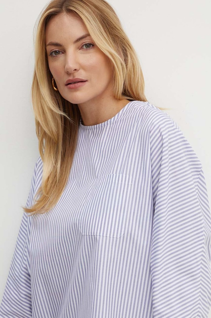 Weekend Max Mara bluzka bawełniana granatowy 2425116101600