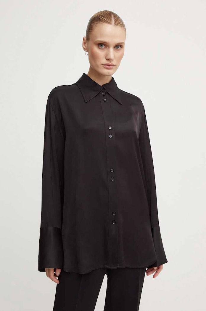 Košeľa Day Birger et Mikkelsen Felix - Fluid Viscose RD relaxed čierna DAY65243240