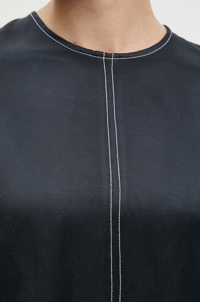 Halenka s lněnou směsí Day Birger et Mikkelsen Becky - High Shine Blend RD DAY65243309 námořnická modř