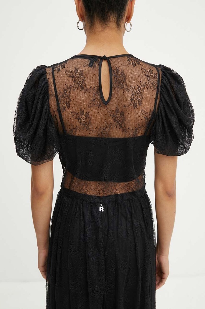 Дрехи Блуза Rotate Lace Puff Sleeve Top 112727100 черен