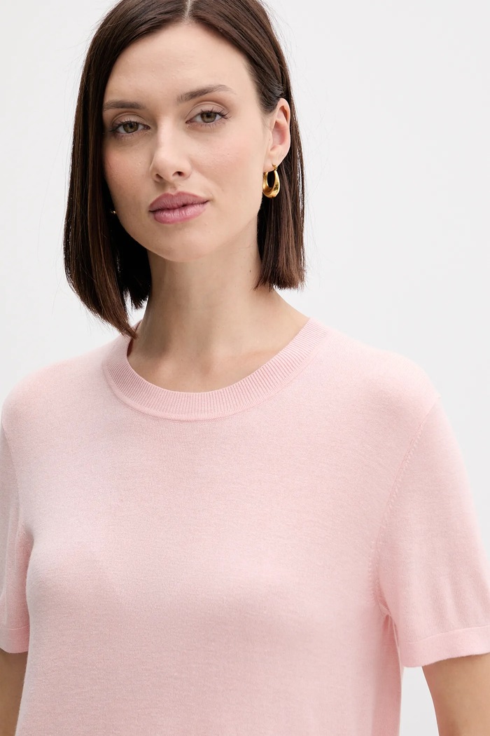 Svilena kratka majica United Colors of Benetton roza 1ZRED10BK