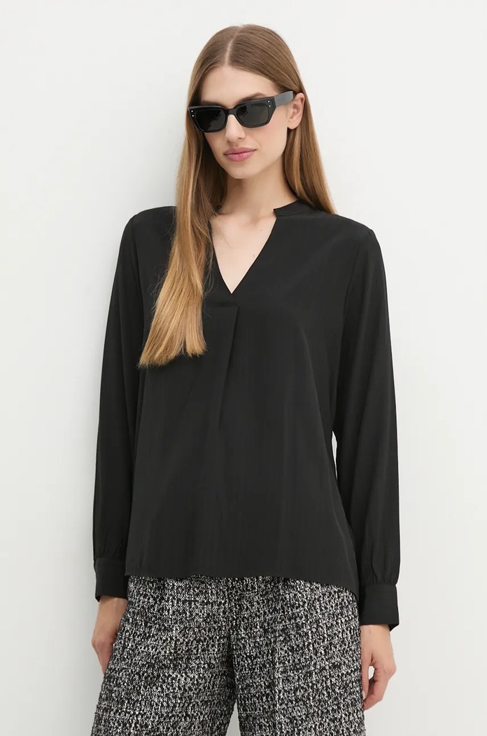 United Colors of Benetton bluzka regular czarny 59WJDQ097