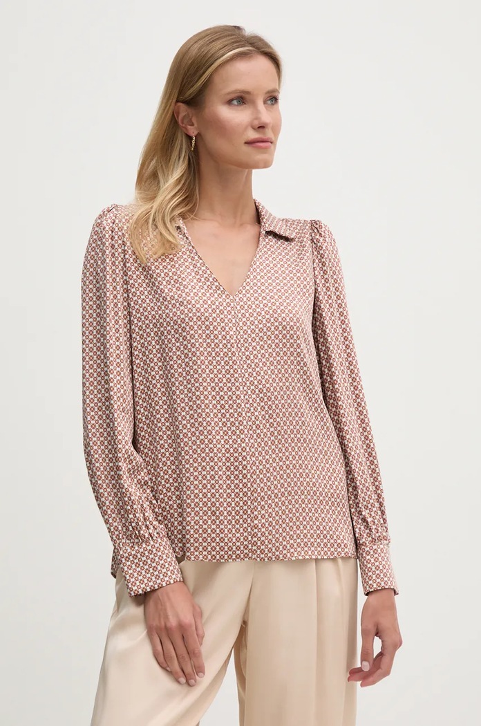 United Colors of Benetton bluzka regular brązowy 5JLLDQ0AA