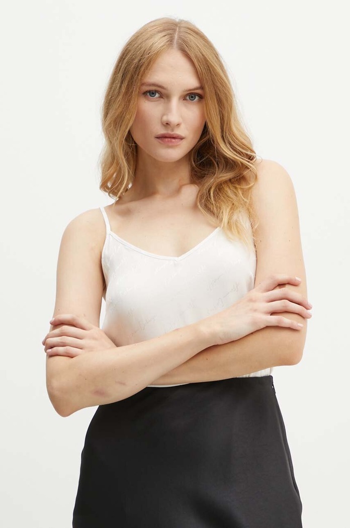 Armani Exchange bluza cu modele bej 6DYH20.YN4VZ