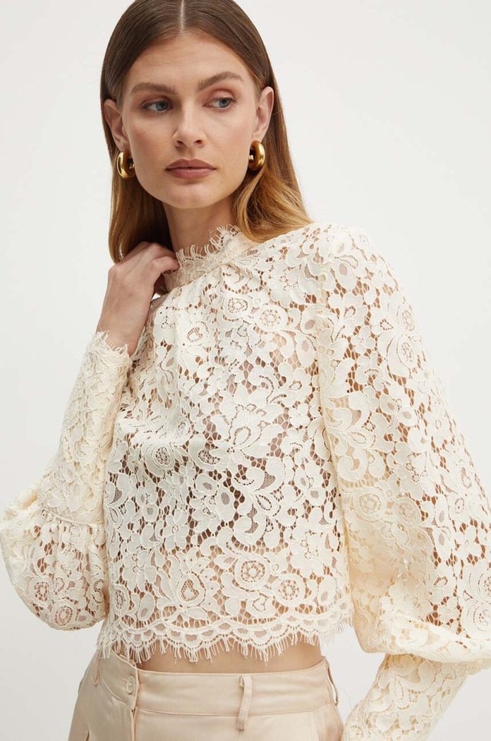 Bardot bluzka LACE GEORGIA regular beżowy 57501TB
