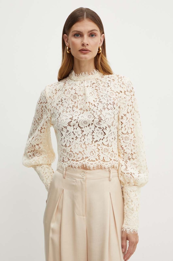 Bardot bluzka LACE GEORGIA beżowy 57501TB
