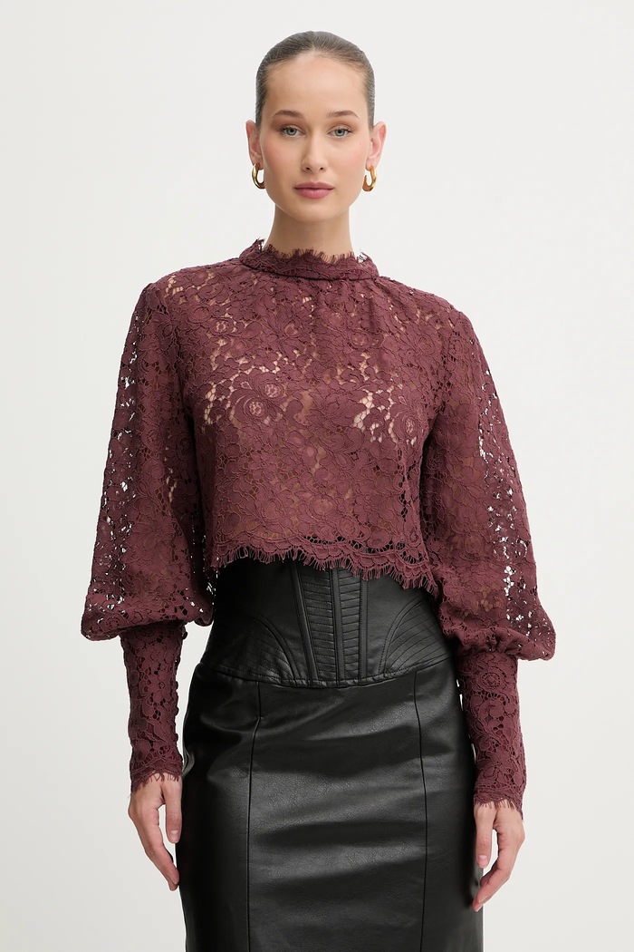 Μπλουζάκι Bardot LACE GEORGIA μπορντό 57501TB
