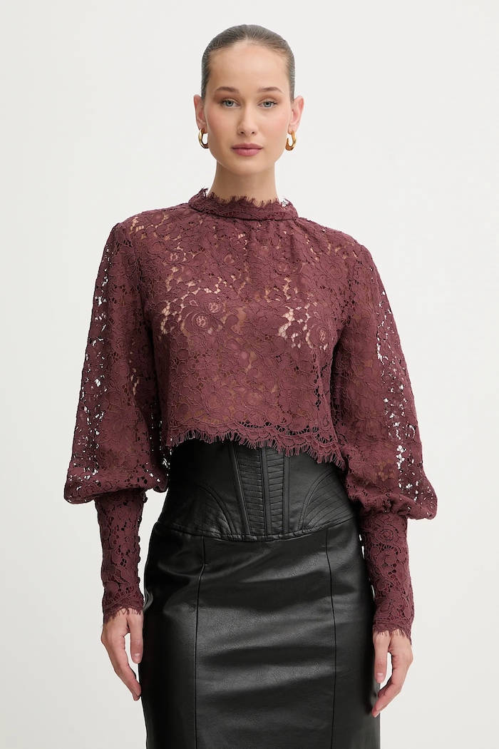 Μπλουζάκι Bardot LACE GEORGIA μπορντό 57501TB