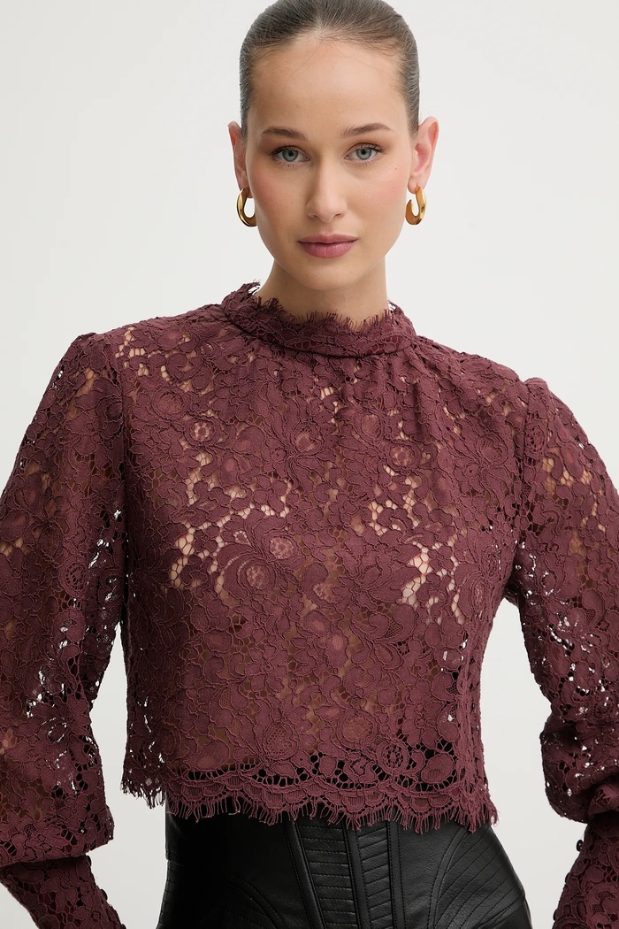 Μπλουζάκι Bardot LACE GEORGIA μπορντό 57501TB