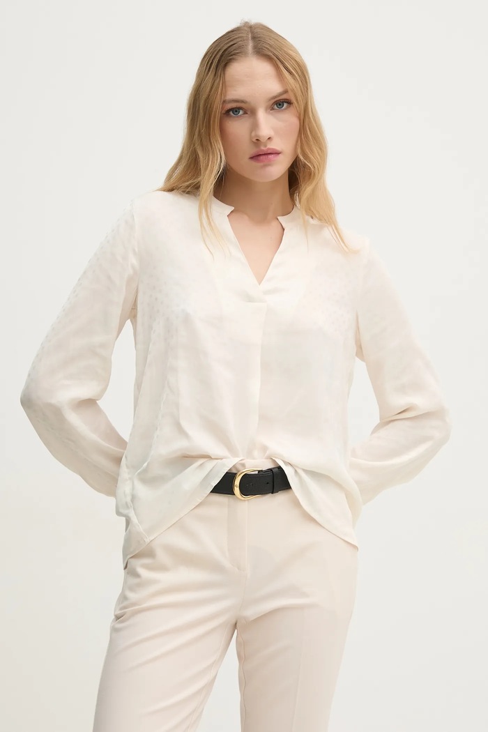 Halenka United Colors of Benetton dlouhý béžová 58B2DQ007