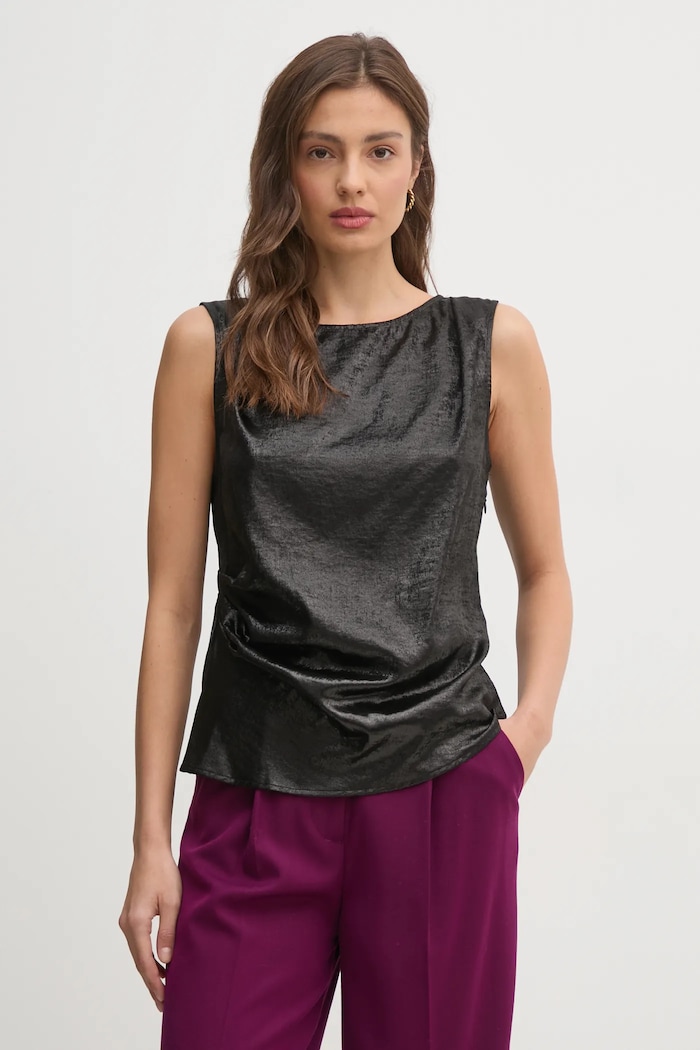 United Colors of Benetton bluzka regular czarny 54I7DQ09X