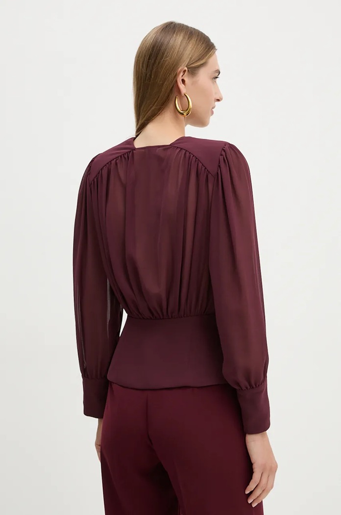 Ρούχα Πουκάμισο Elisabetta Franchi CA07947E2 μπορντό