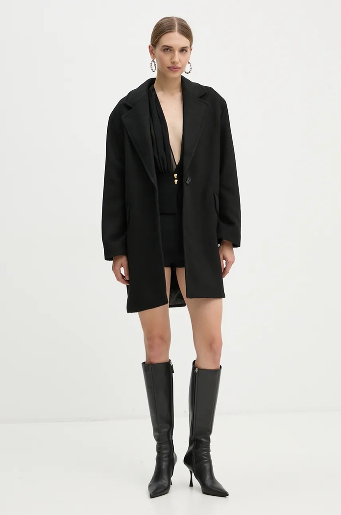 Πουκάμισο Elisabetta Franchi CA07947E2 μαύρο AW24