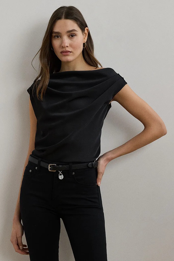 Blúzka Lauren Ralph Lauren čierna 200951231