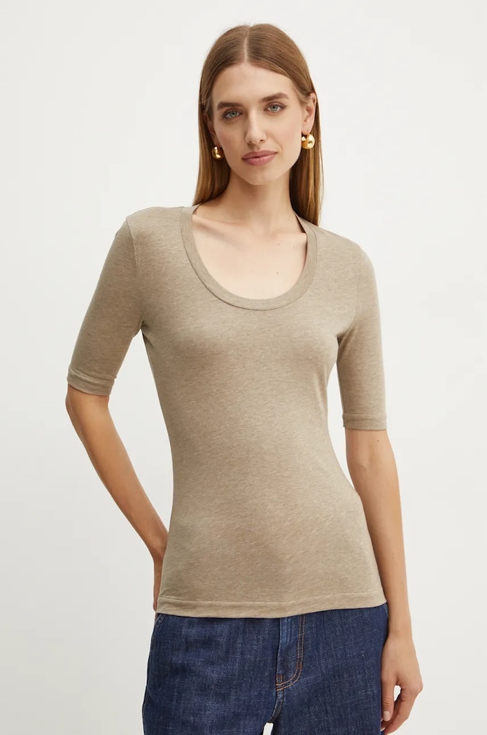 BOSS tricou din lana bej 50524491