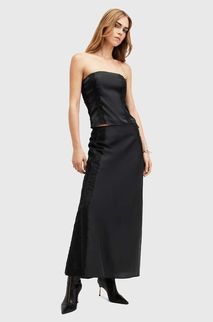 AllSaints top MORGAN czarny W029PB