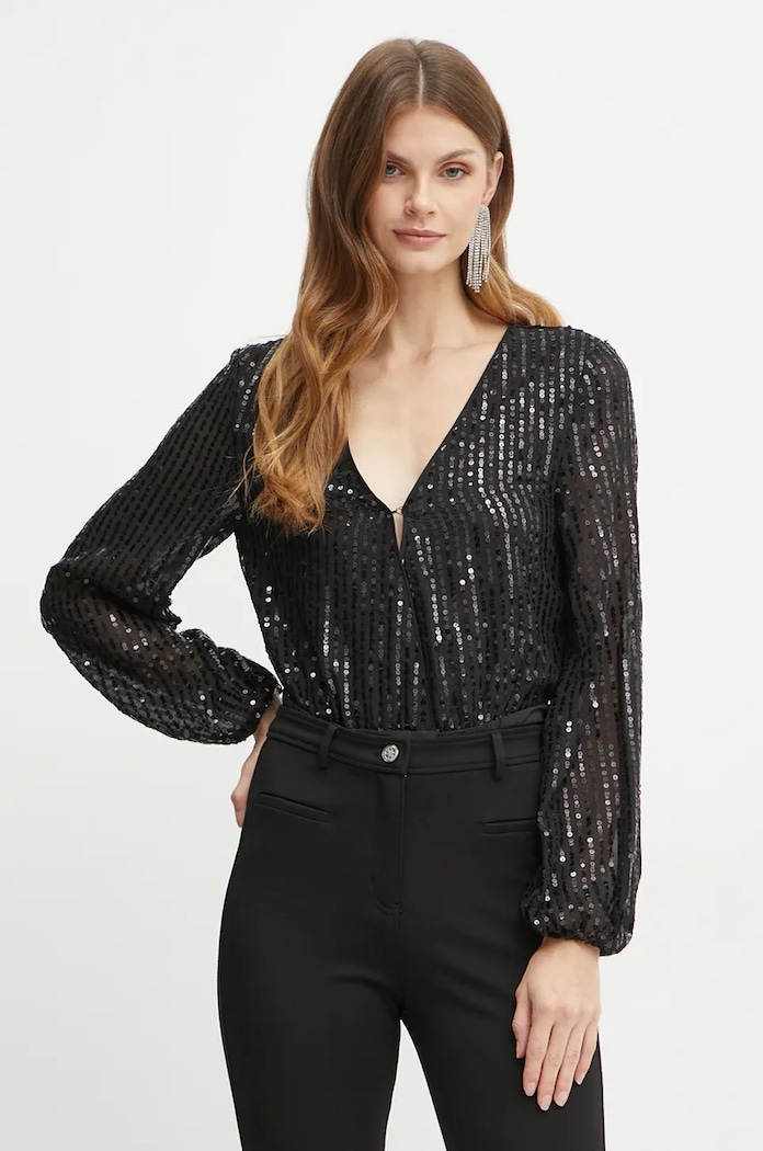 Bardot body SEQUIN imprimeu negru 58945TB3