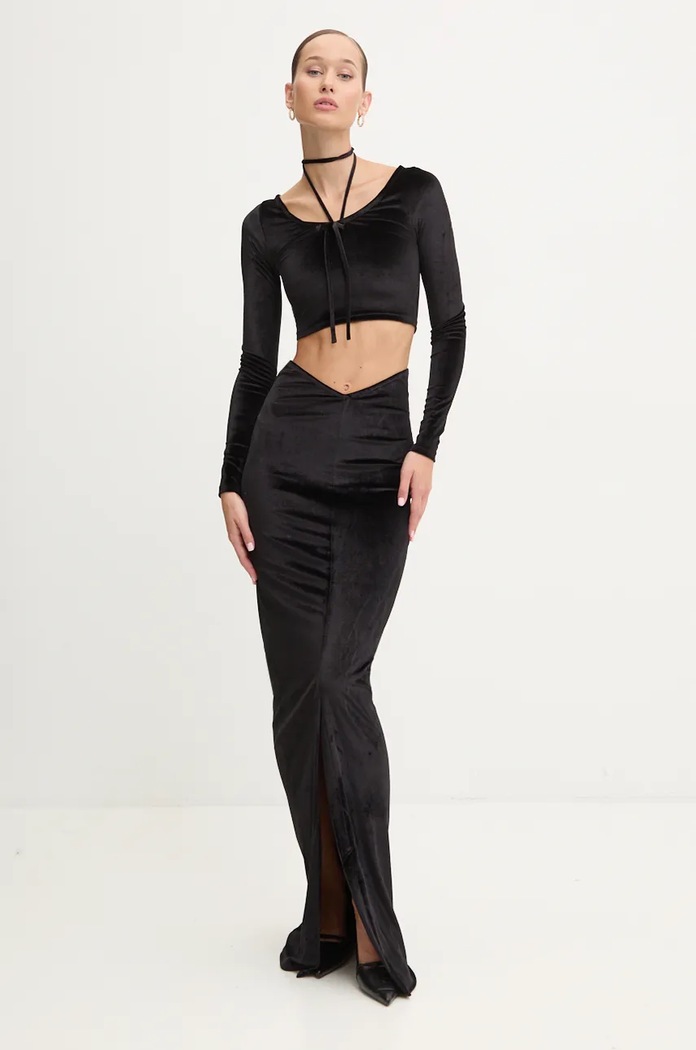 Fiorucci longsleeve in velluto W01FMTLO115VR01BK01 nero AW24