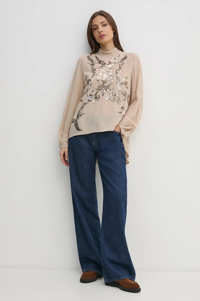 Blúzka Hoss Intropia 6288727 béžová AW24