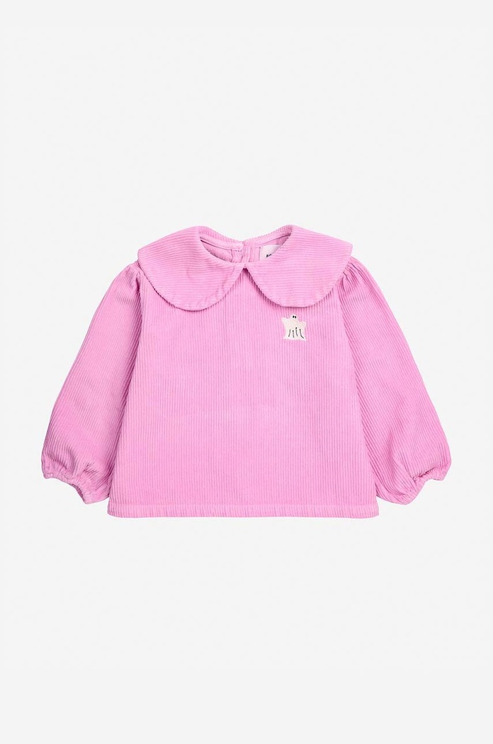Bobo Choses bluza din bumbac pentru bebelusi Funny Ghost uni roz 224AB047